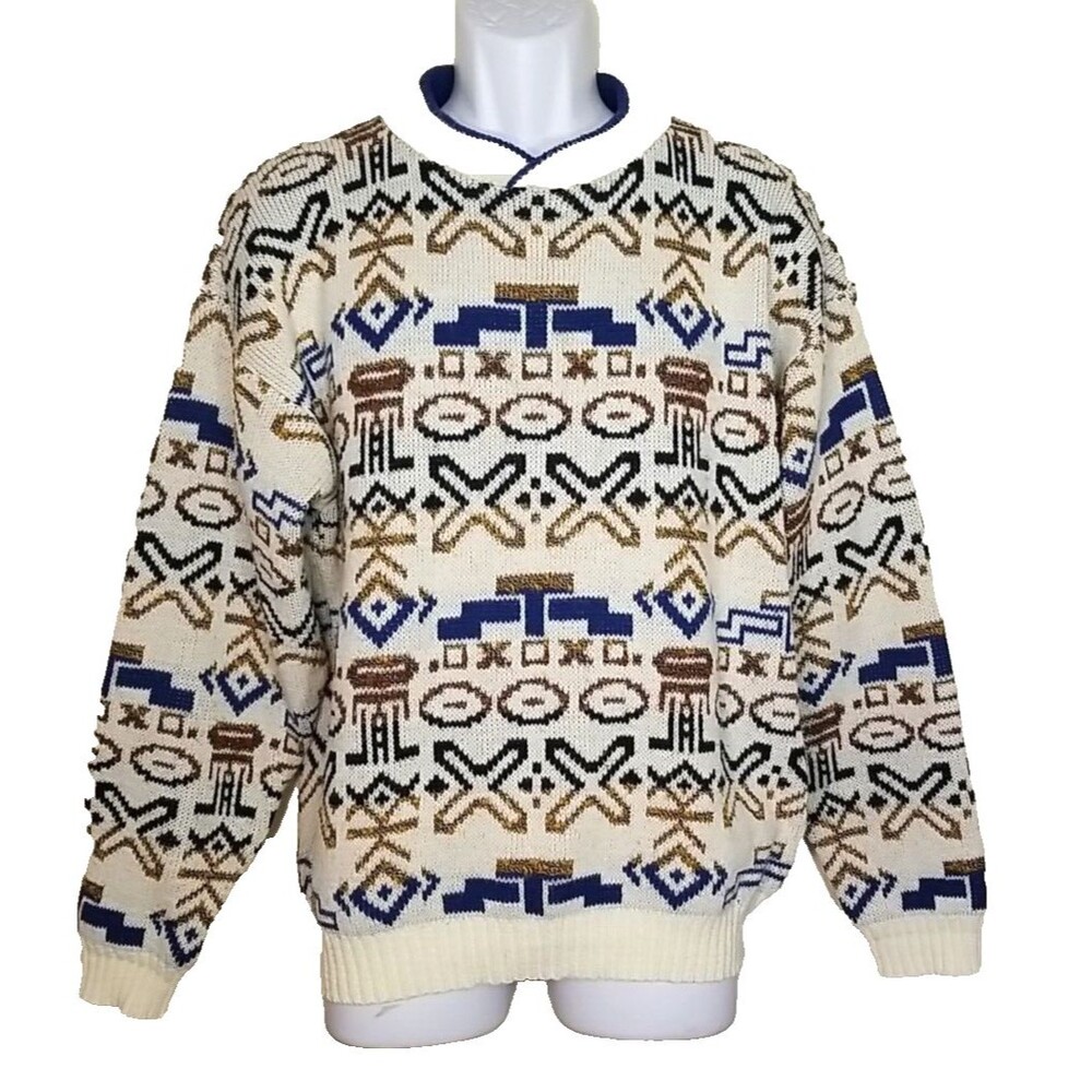 Vintage Adam Sloane Acrylic Blend Knit Sweater Men’s Medium Classic Hipster  T25